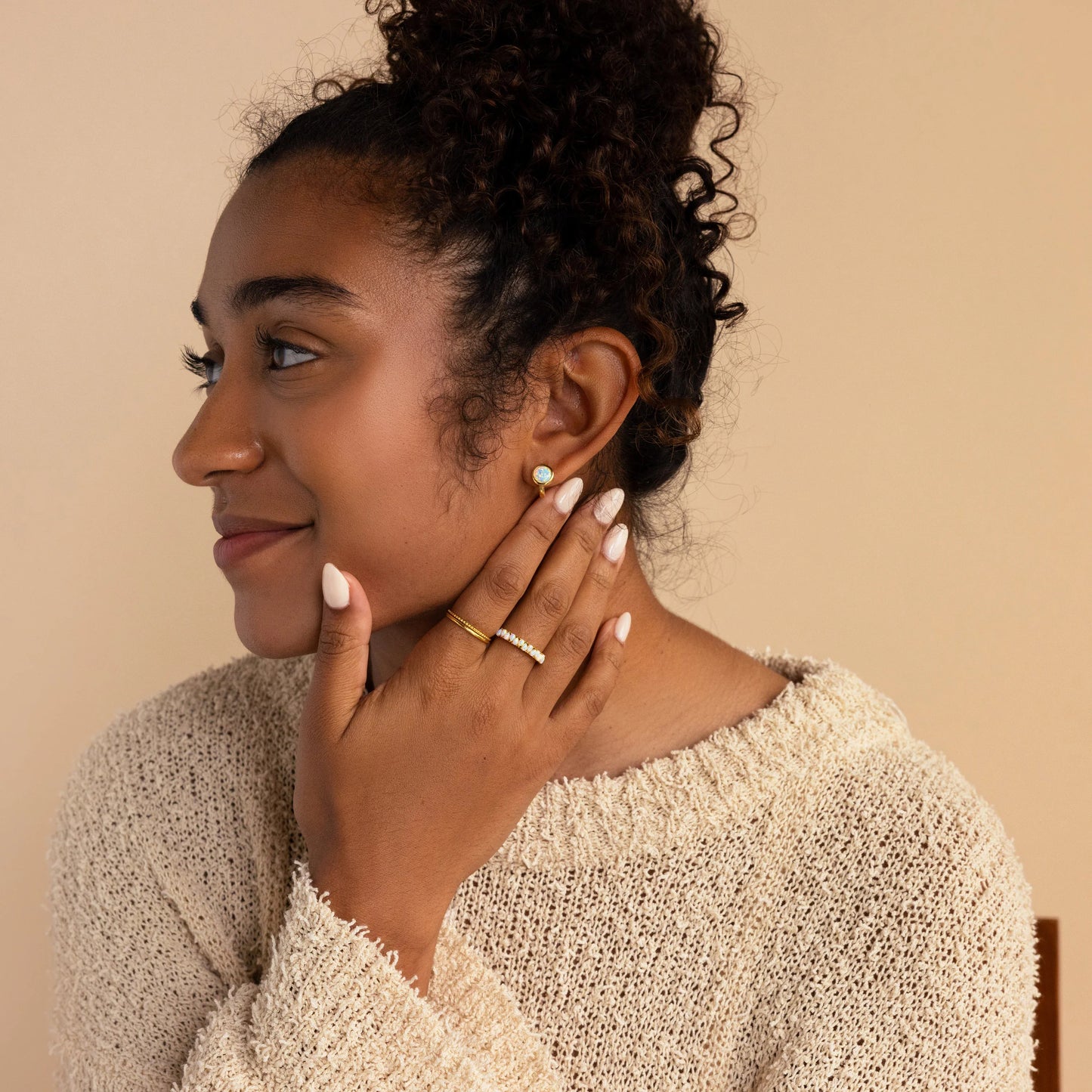 Opal Signet Huggies