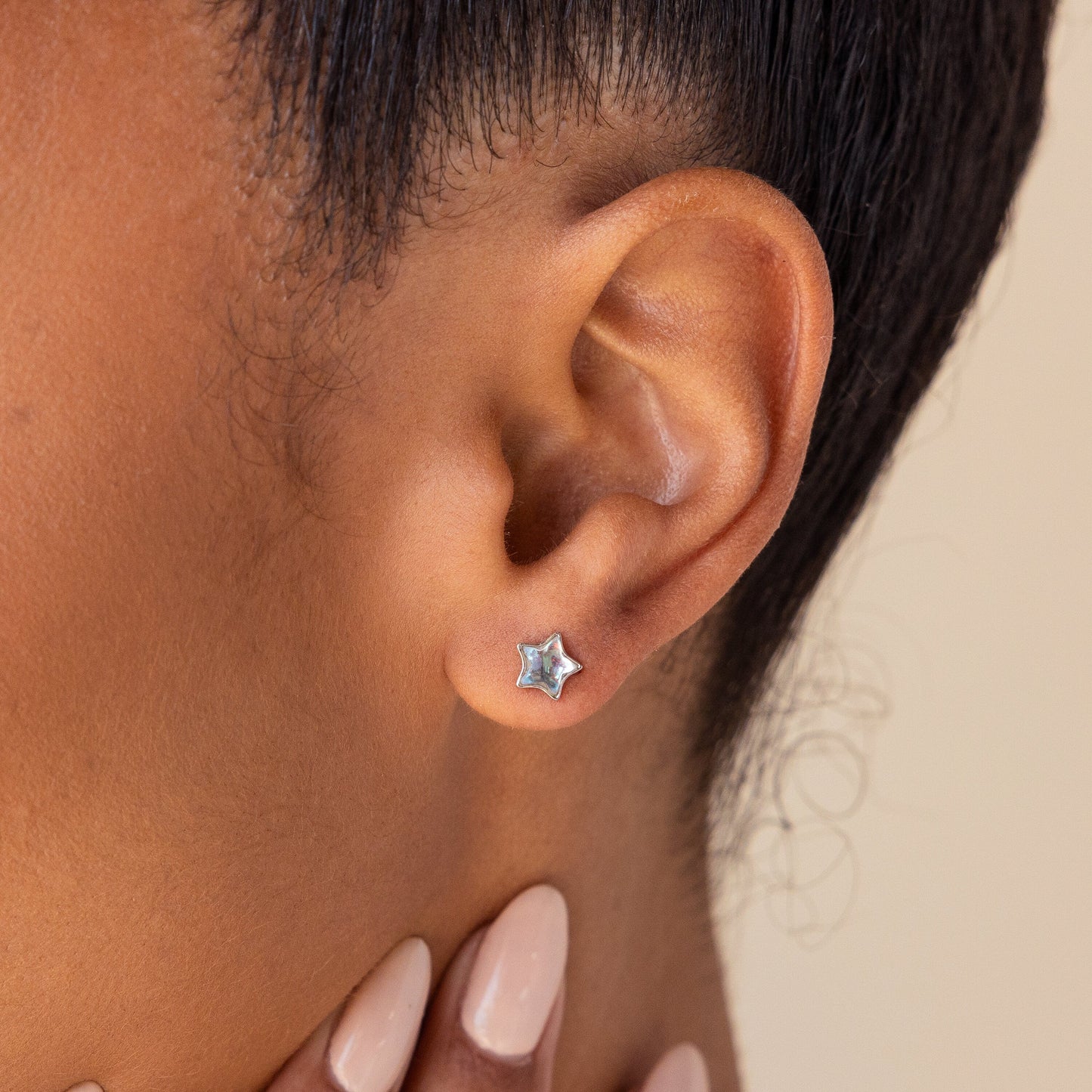Moonstone Star Studs