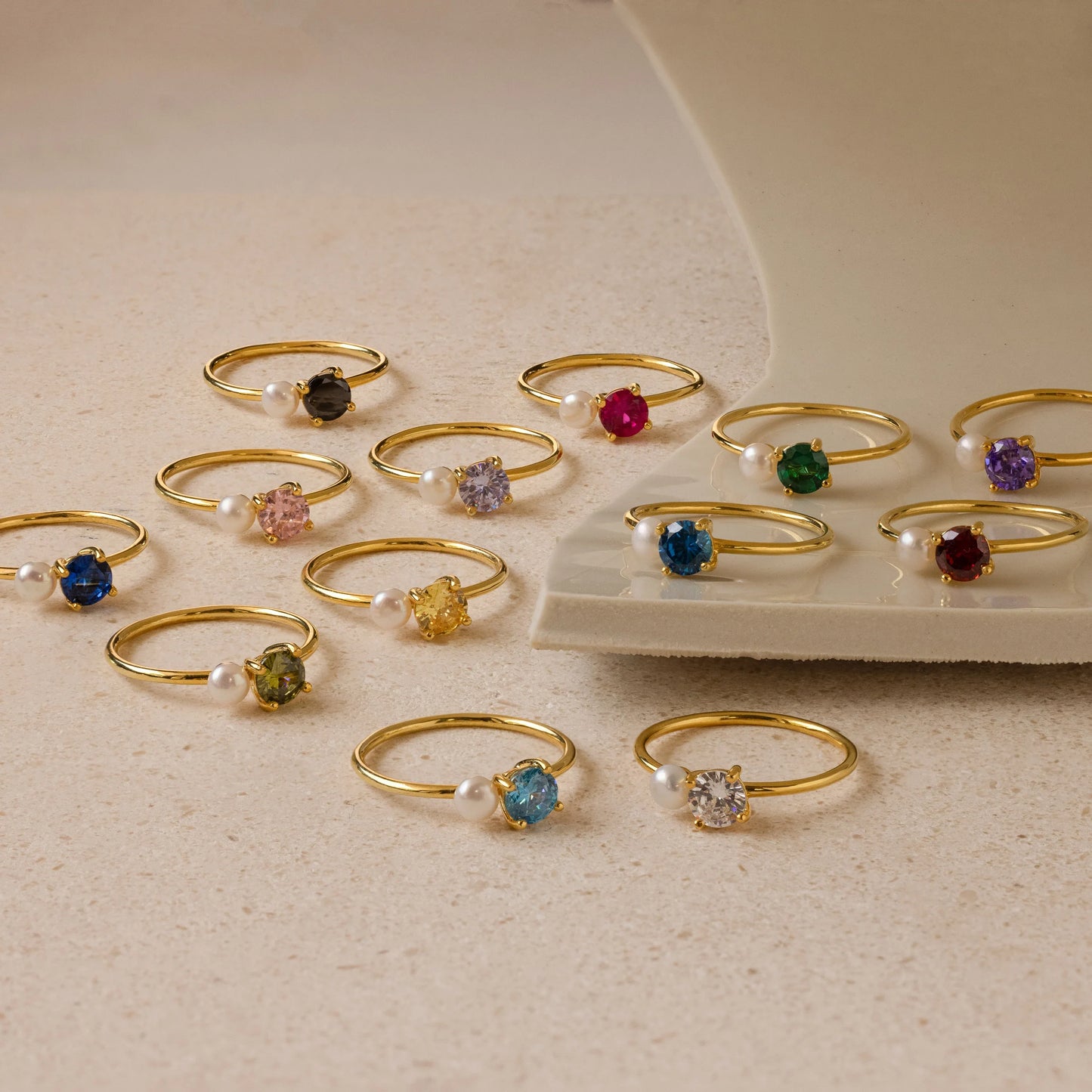 Birthstone & Pearl Ring