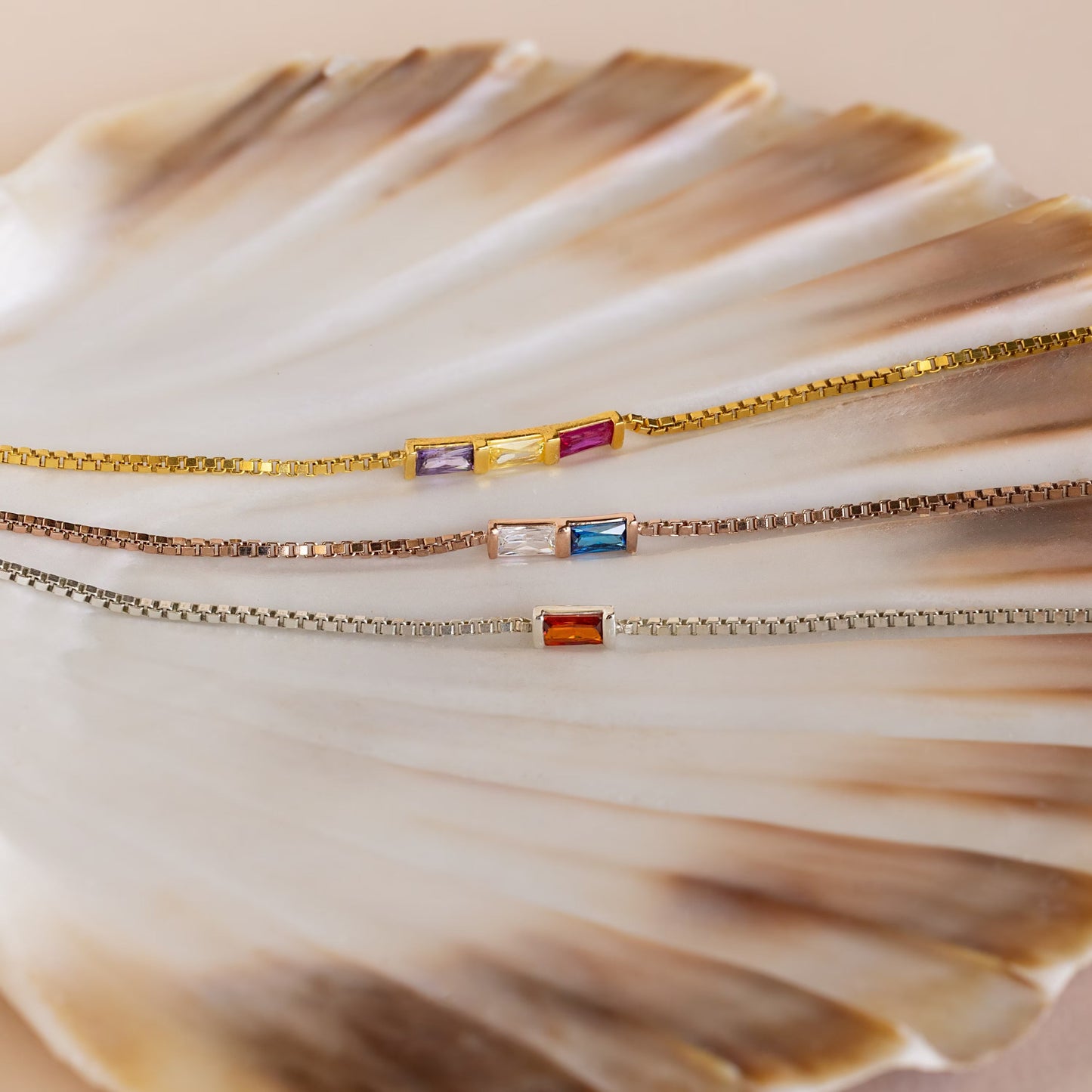 Multiple Baguette Birthstone Bracelet