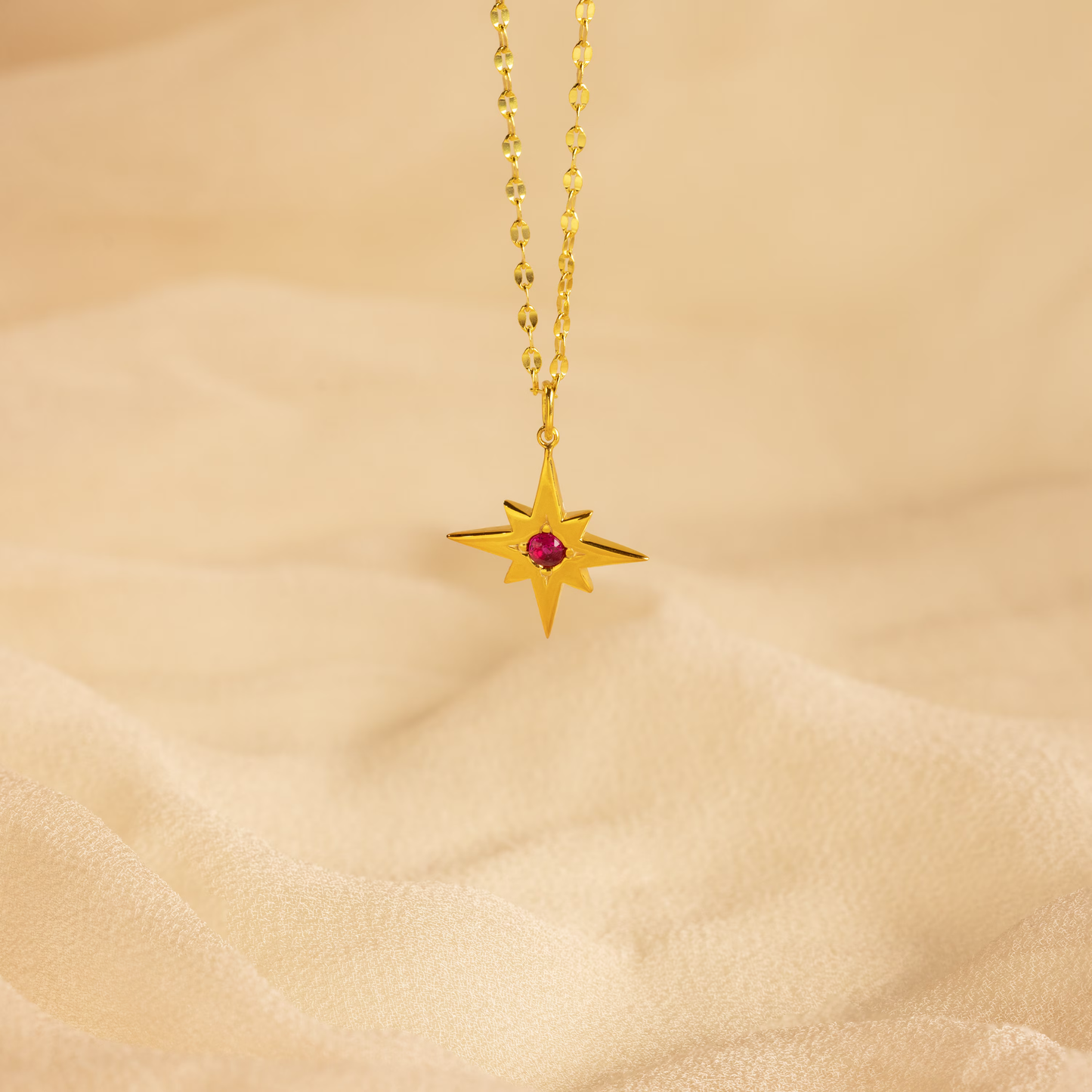 Collar con piedra de nacimiento de estrella
