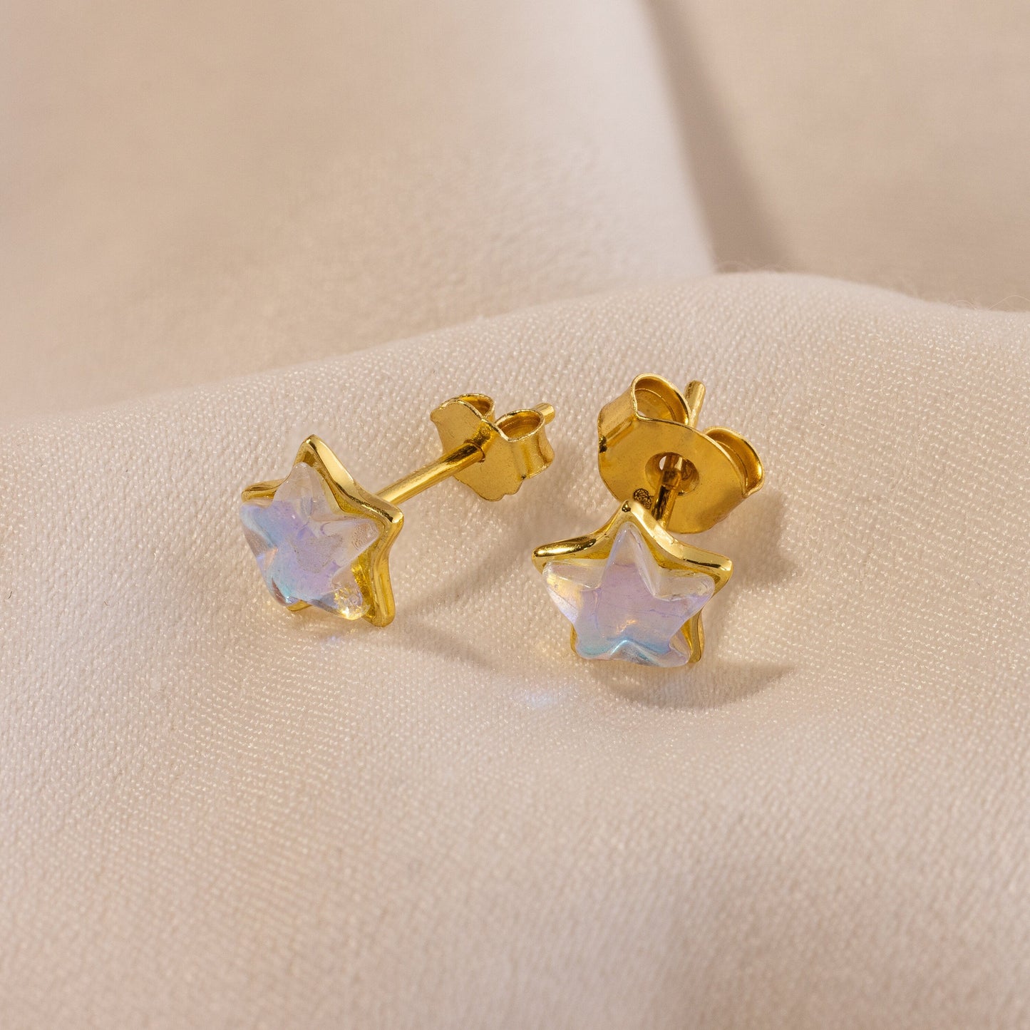 Moonstone Star Studs