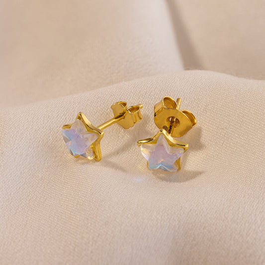 Moonstone Star Studs