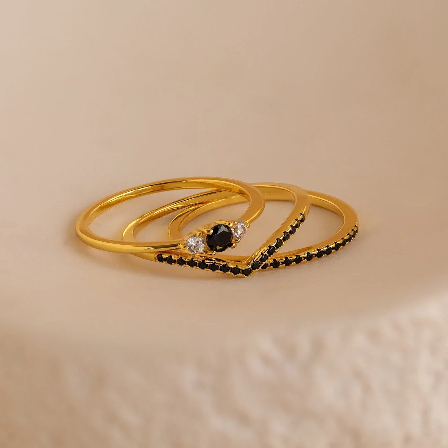 Black Diamond Rings Set