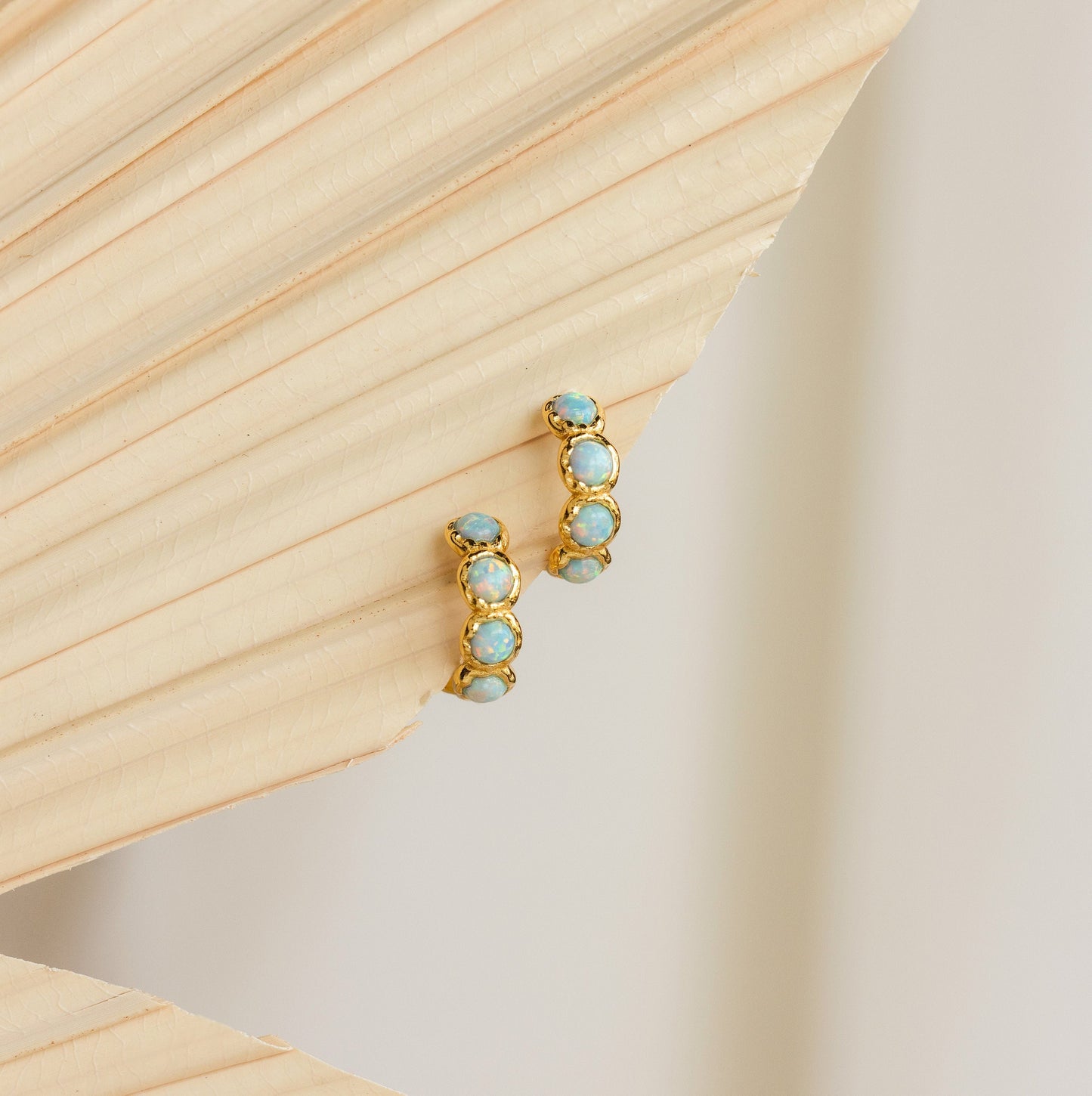 Opal Bezel Huggies