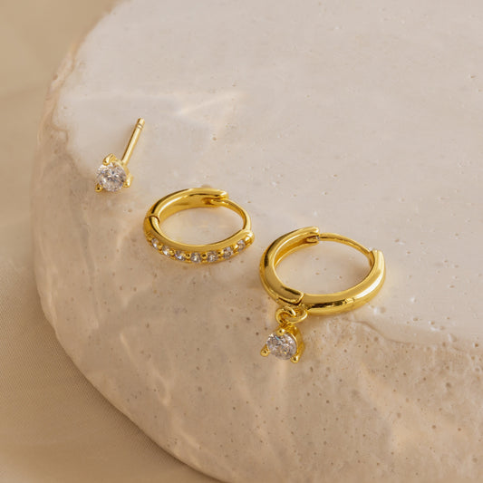 Classic Diamond Earrings Set