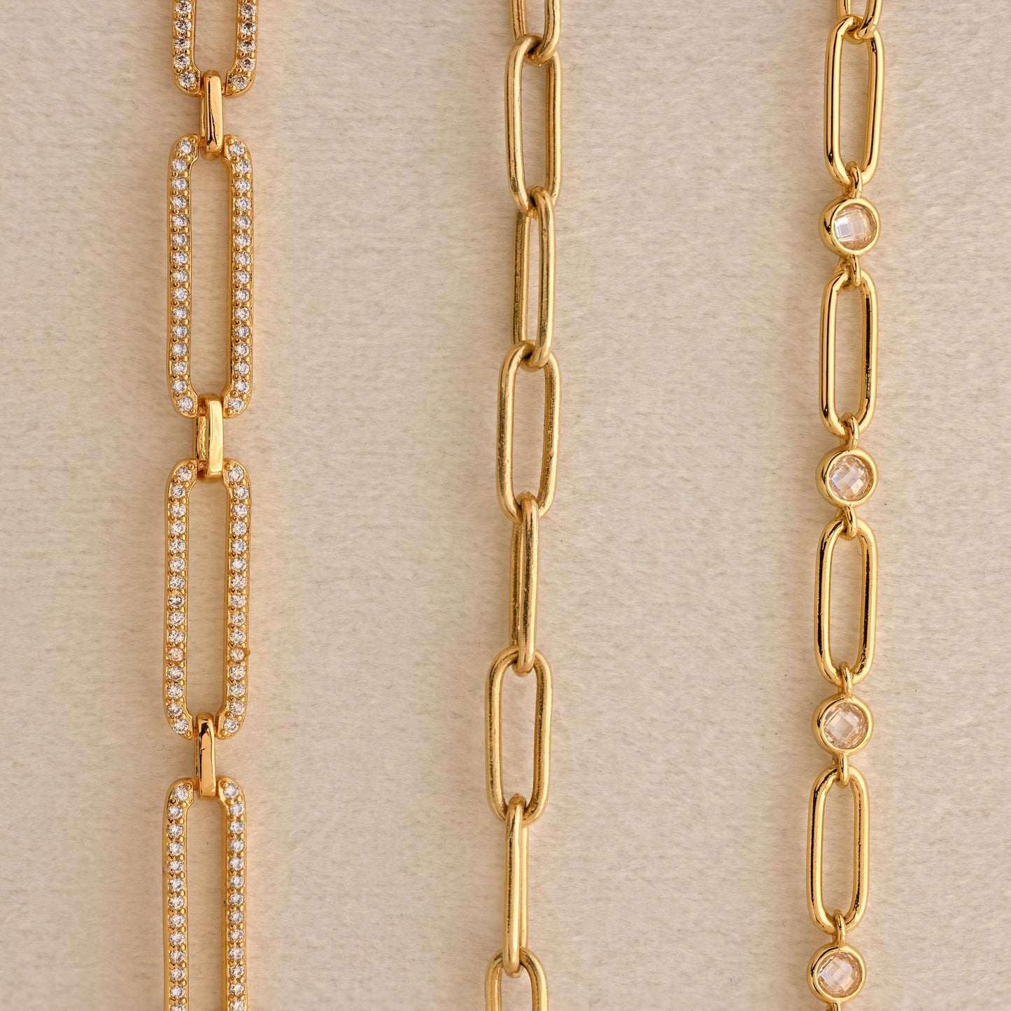 Collar de cadena de eslabones pavé