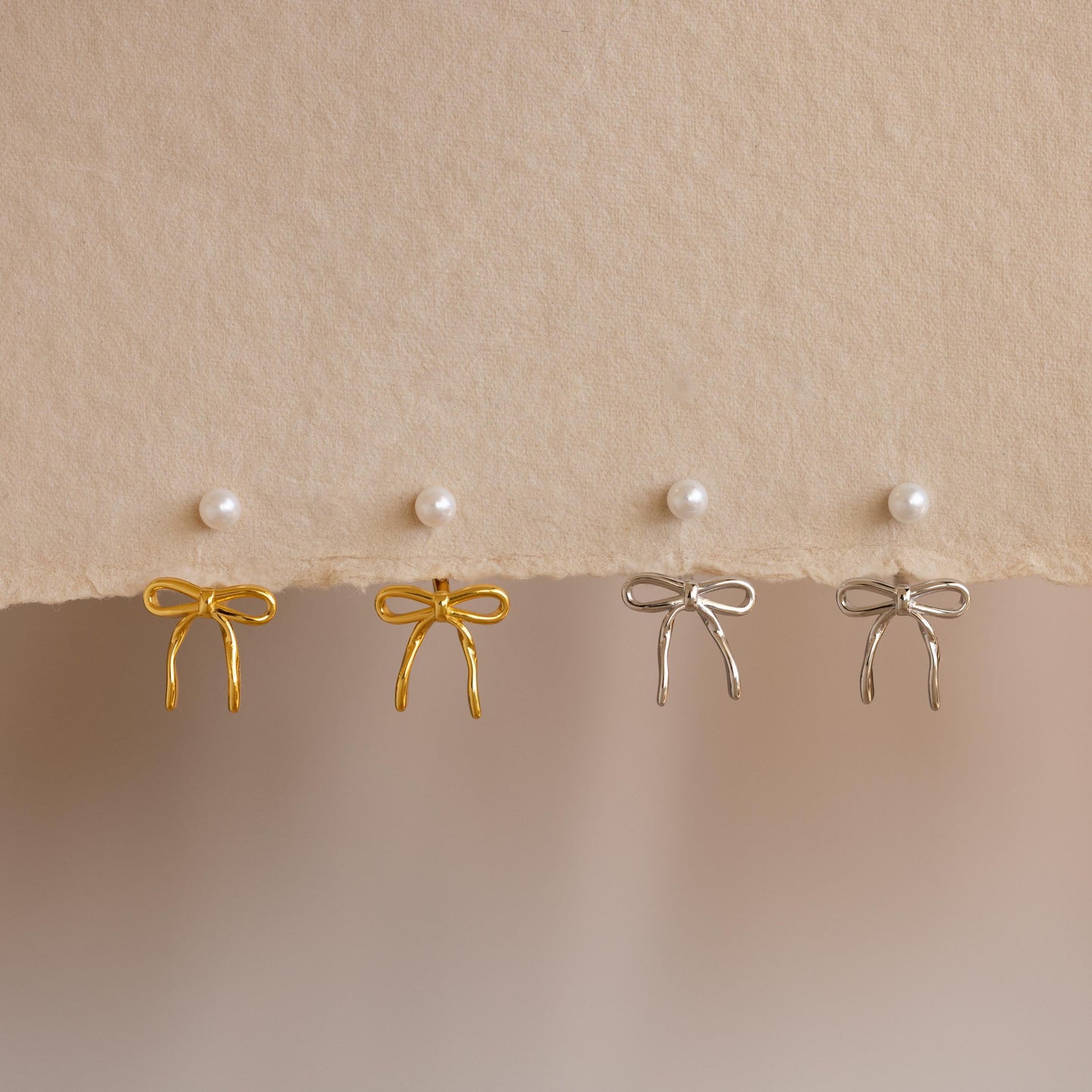 Pearl & Bow Ear Jackets