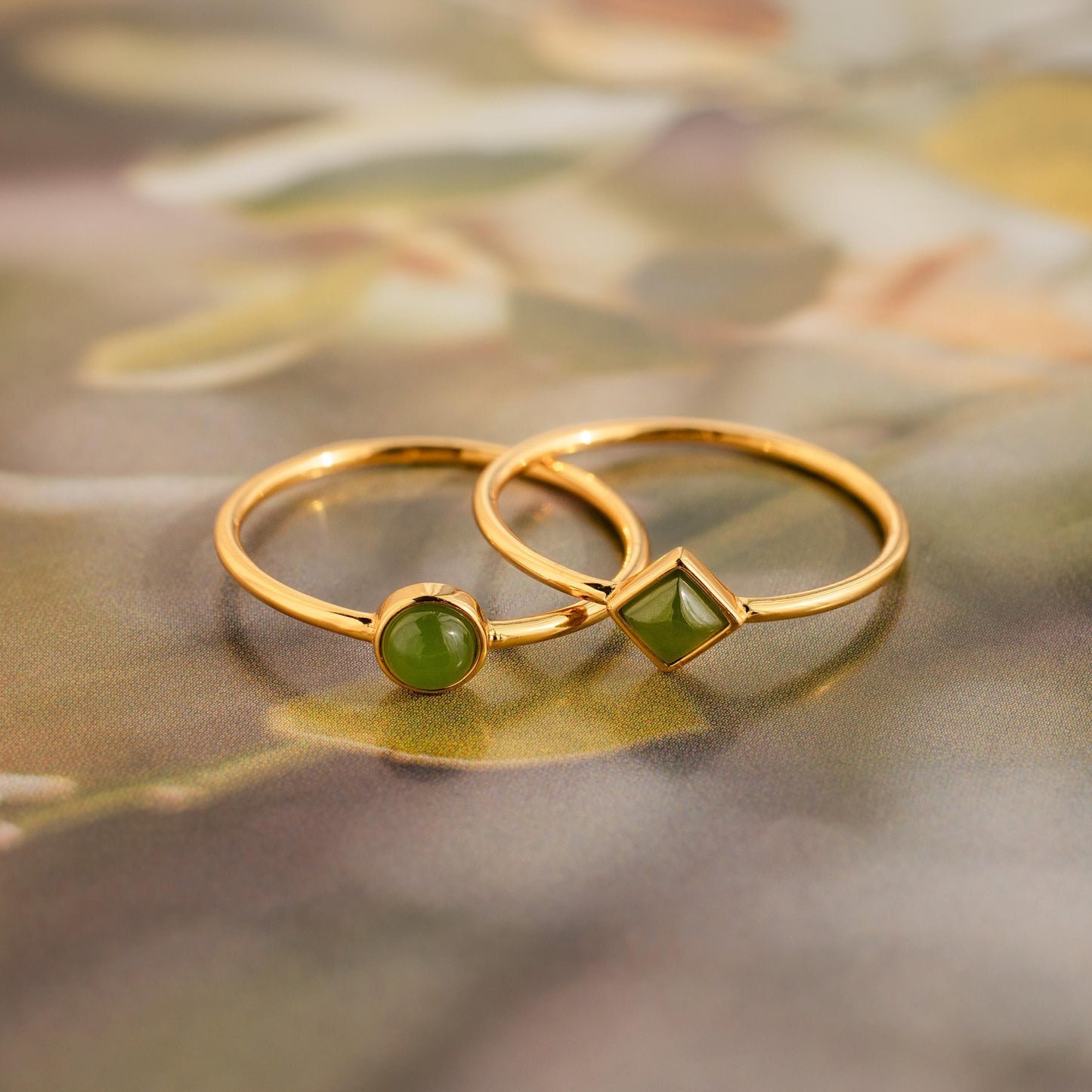 Dainty Jade Ring Set