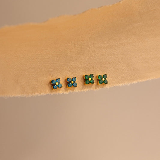 Ivy Flower Birthstone Studs
