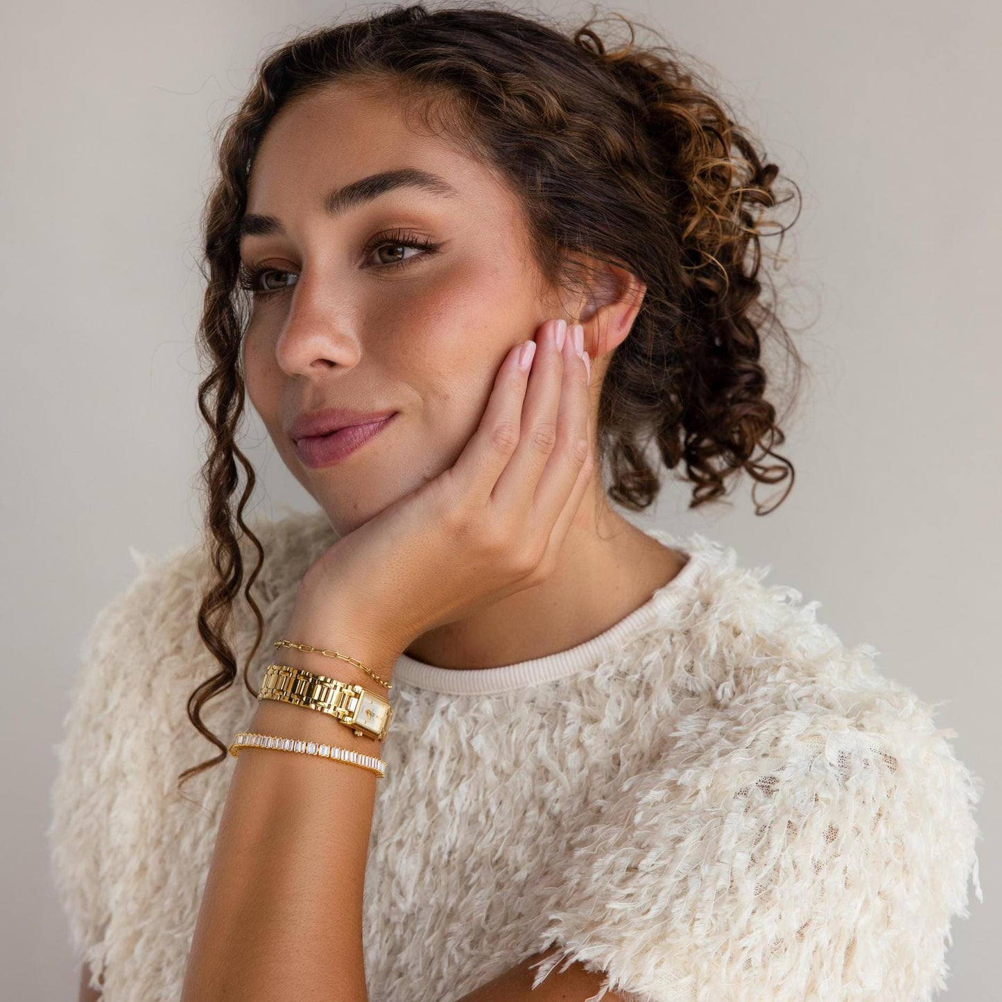 Pulsera de tenis con baguette vertical