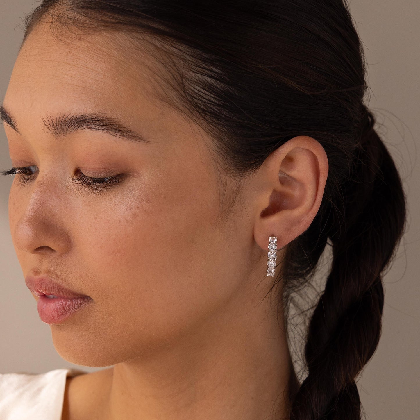 Inside Out Heart Diamond Hoops
