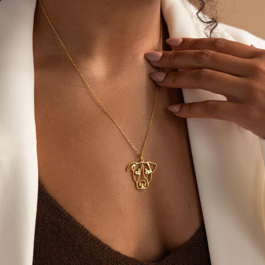 Personalisierte Haustier Line Art Halskette