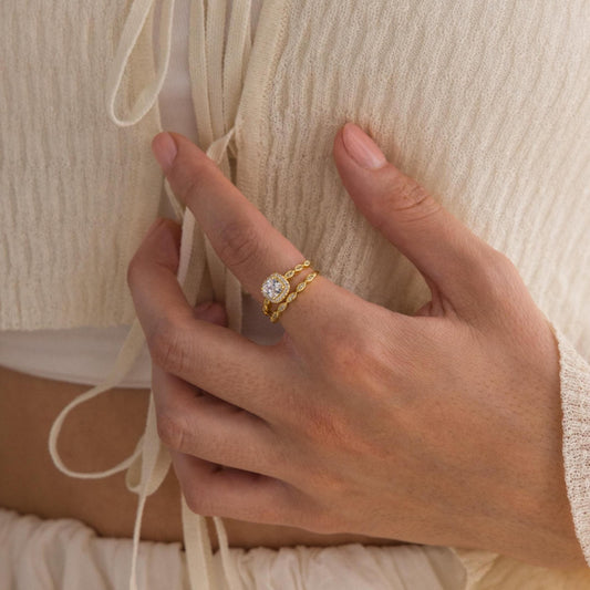 Vintage Diamantringe Set