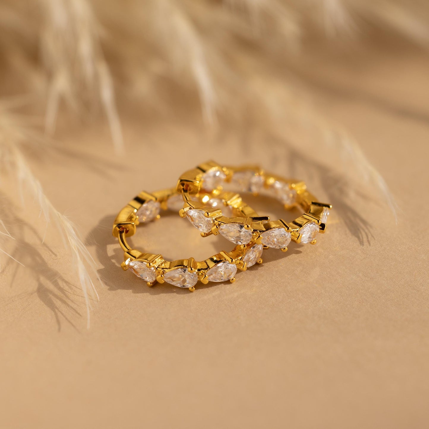 Inside Out Pear Diamond Hoops