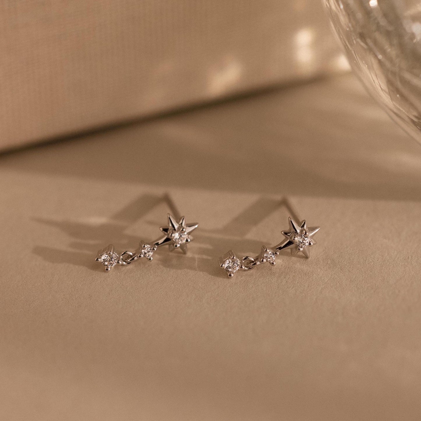 Diamond Starburst Drop Studs