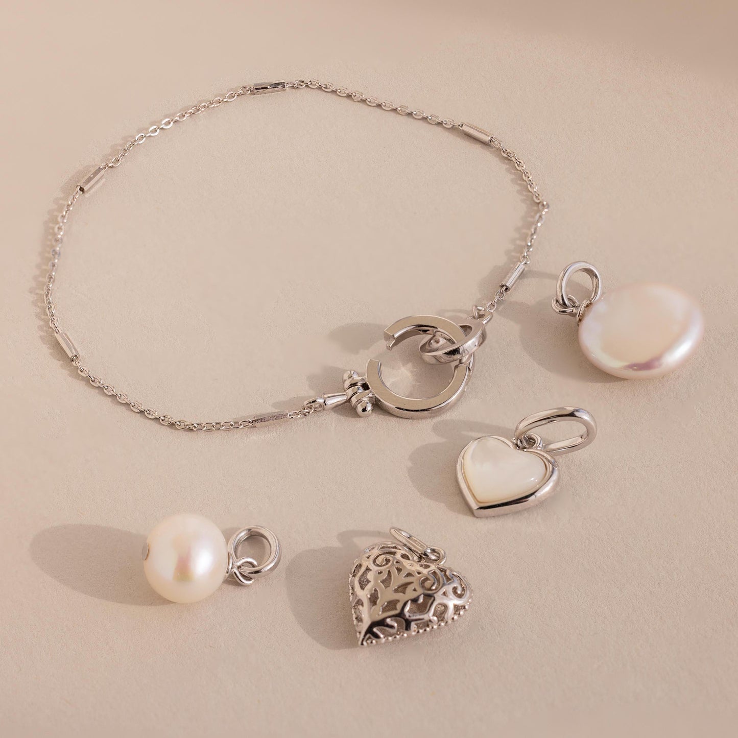 Hinged Circle Charm Bracelet