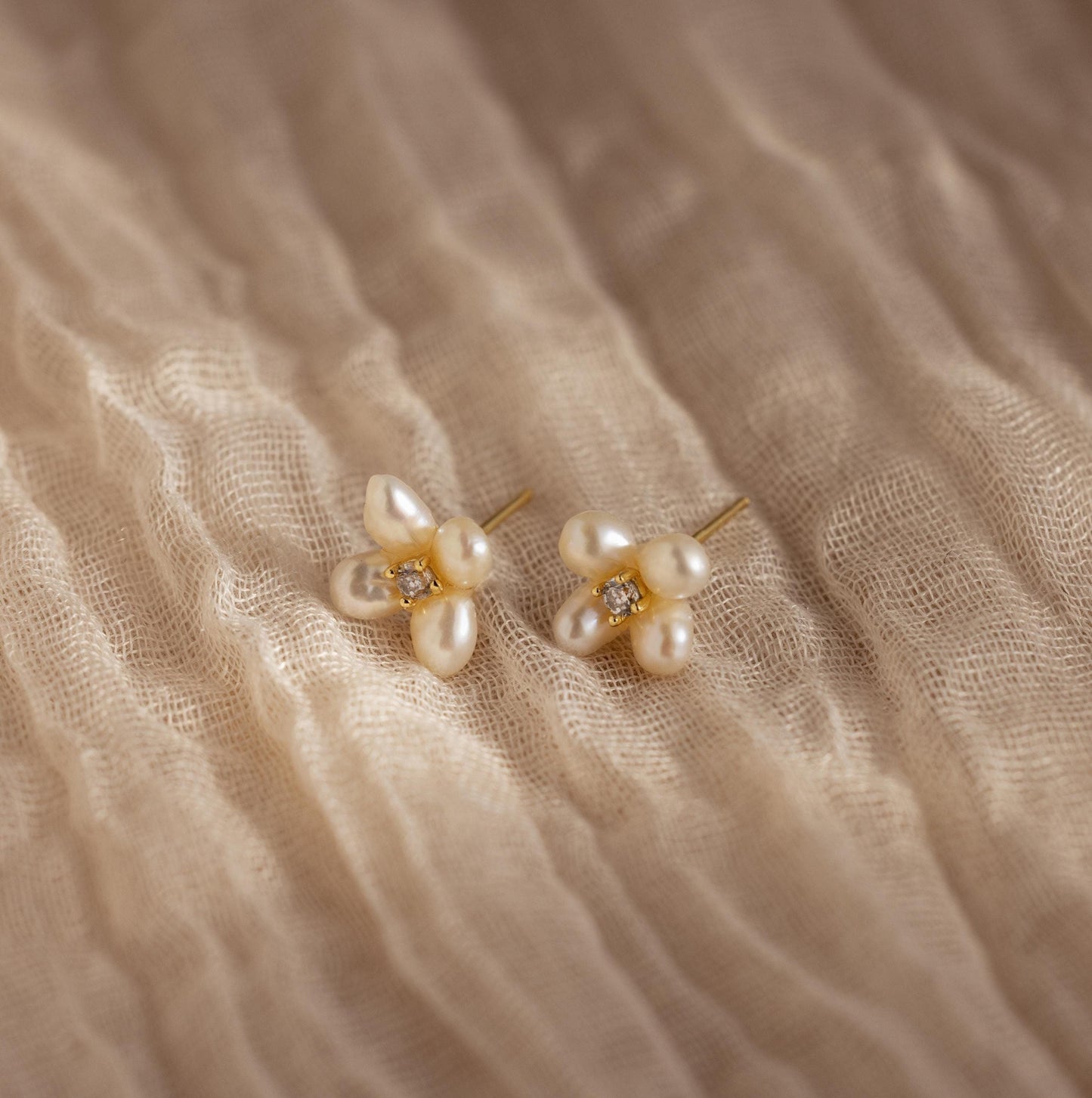 Pearl Flower Studs