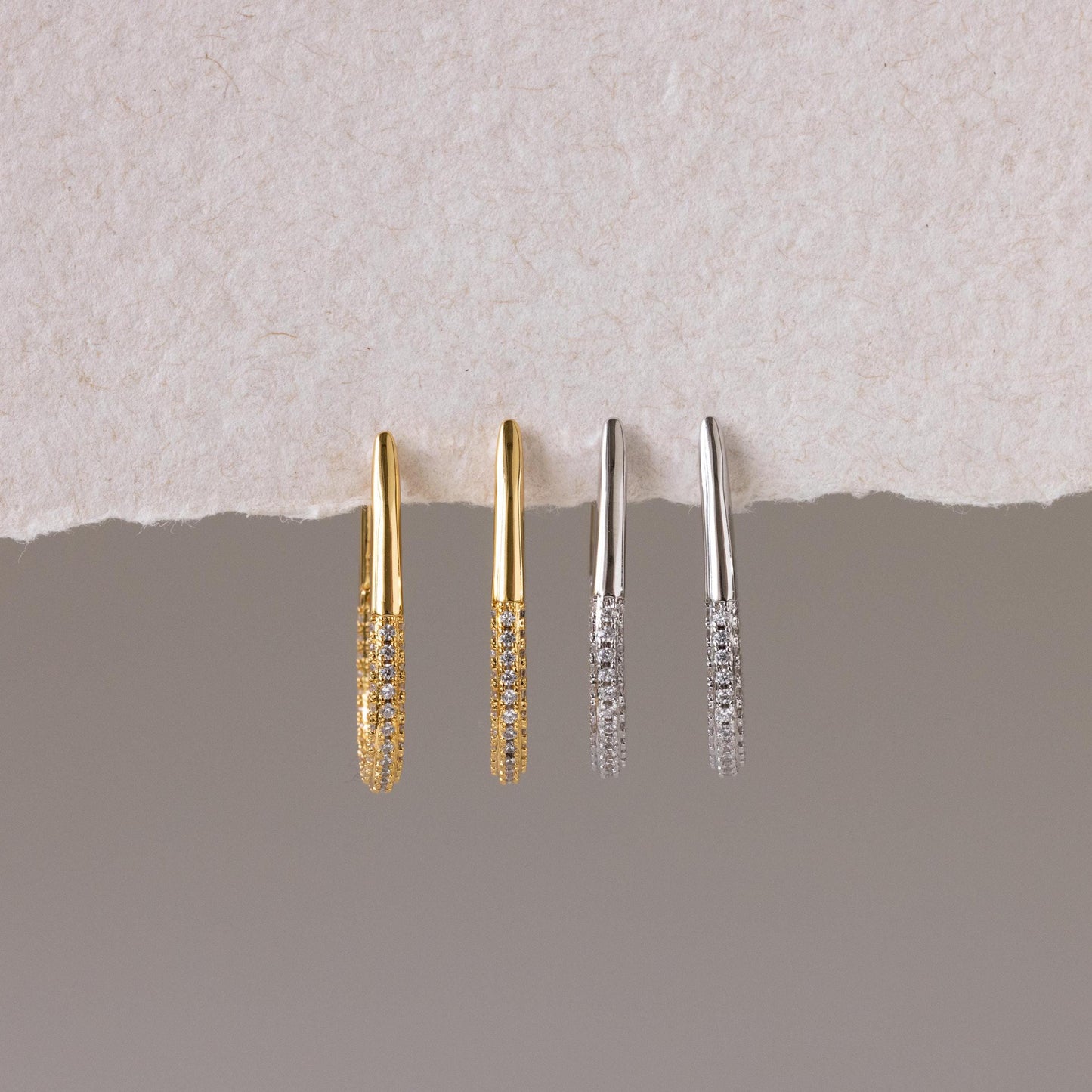Bold Pave Oval Hoops