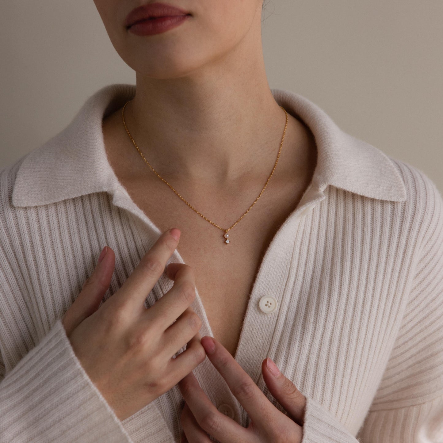 Collar de perla y diamante