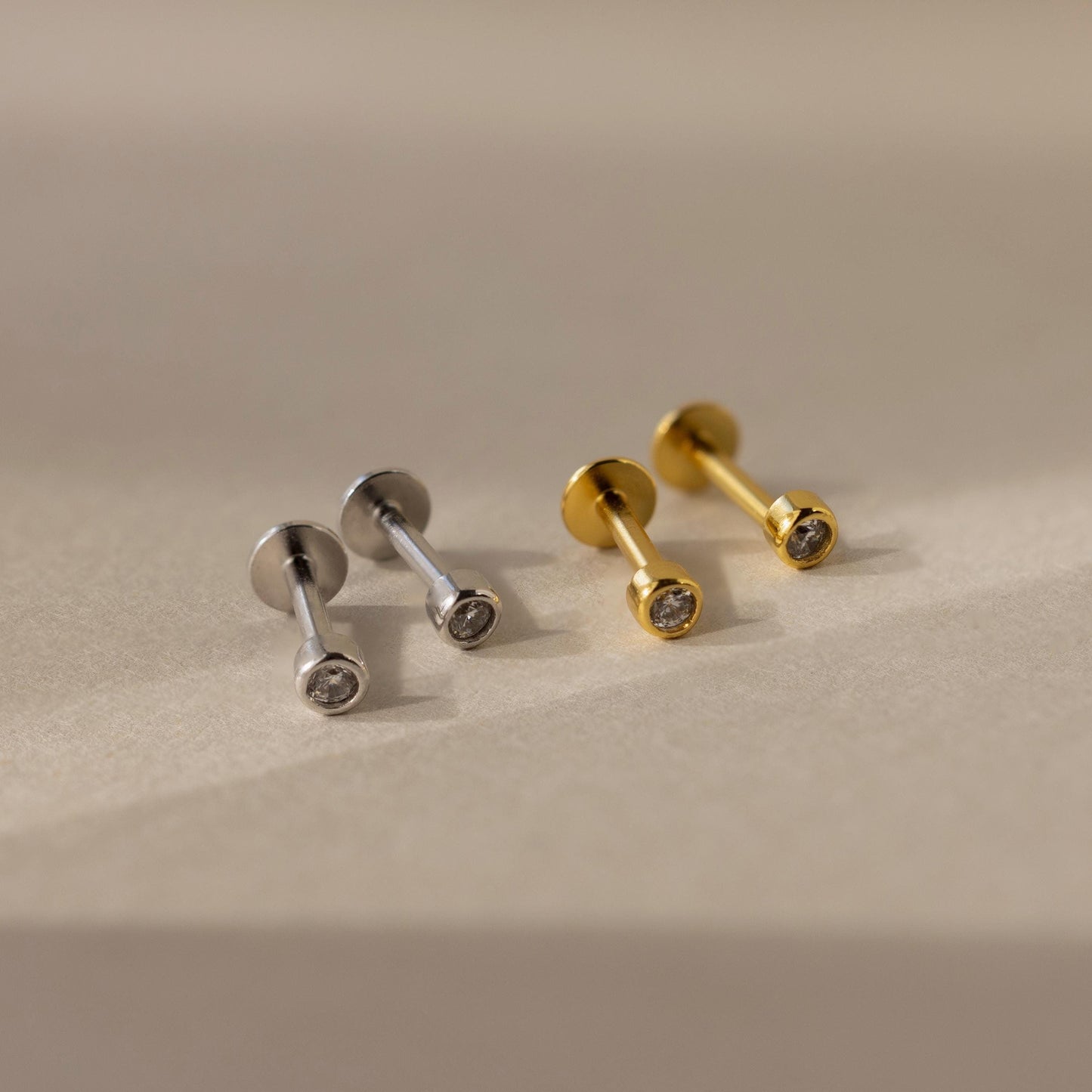Small Diamond Bezel Flatback Studs