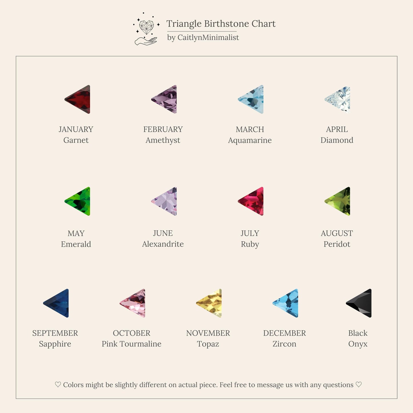 Toi et Moi Triangle Birthstone Ring