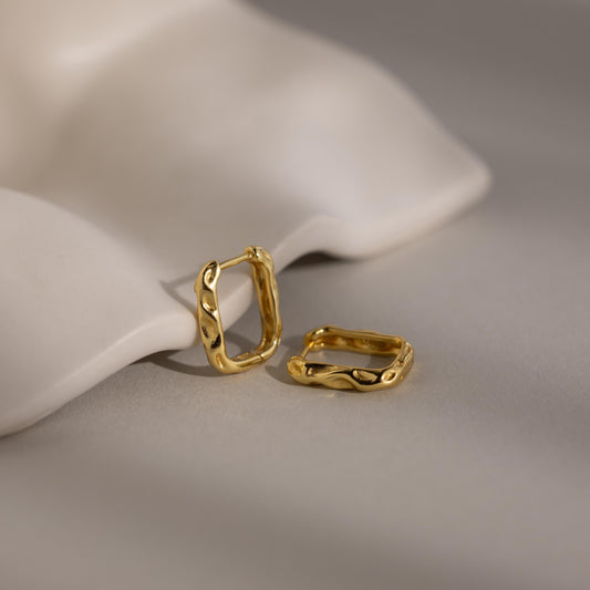 Aros rectangulares martillados