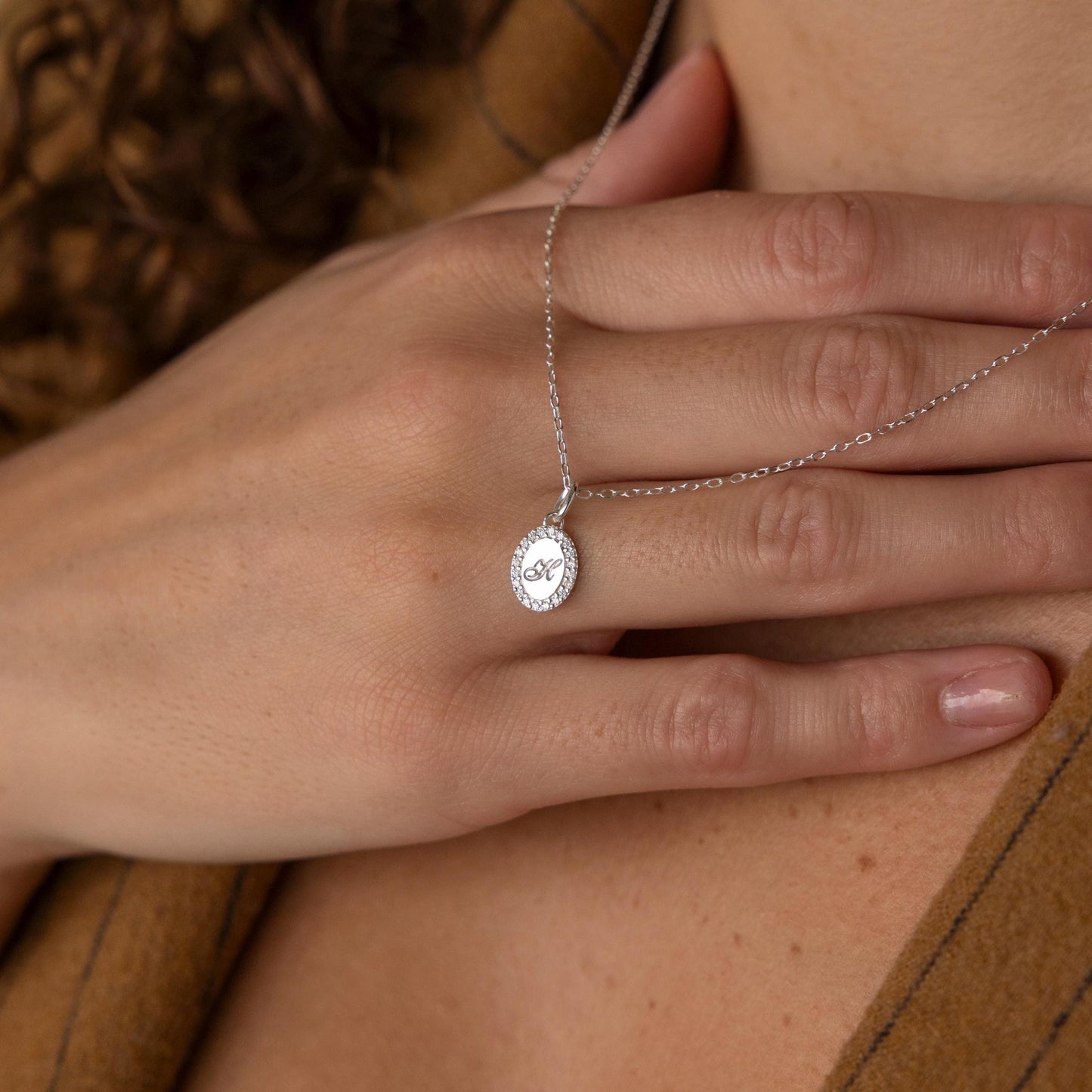 Pave Initial Pendant Necklace