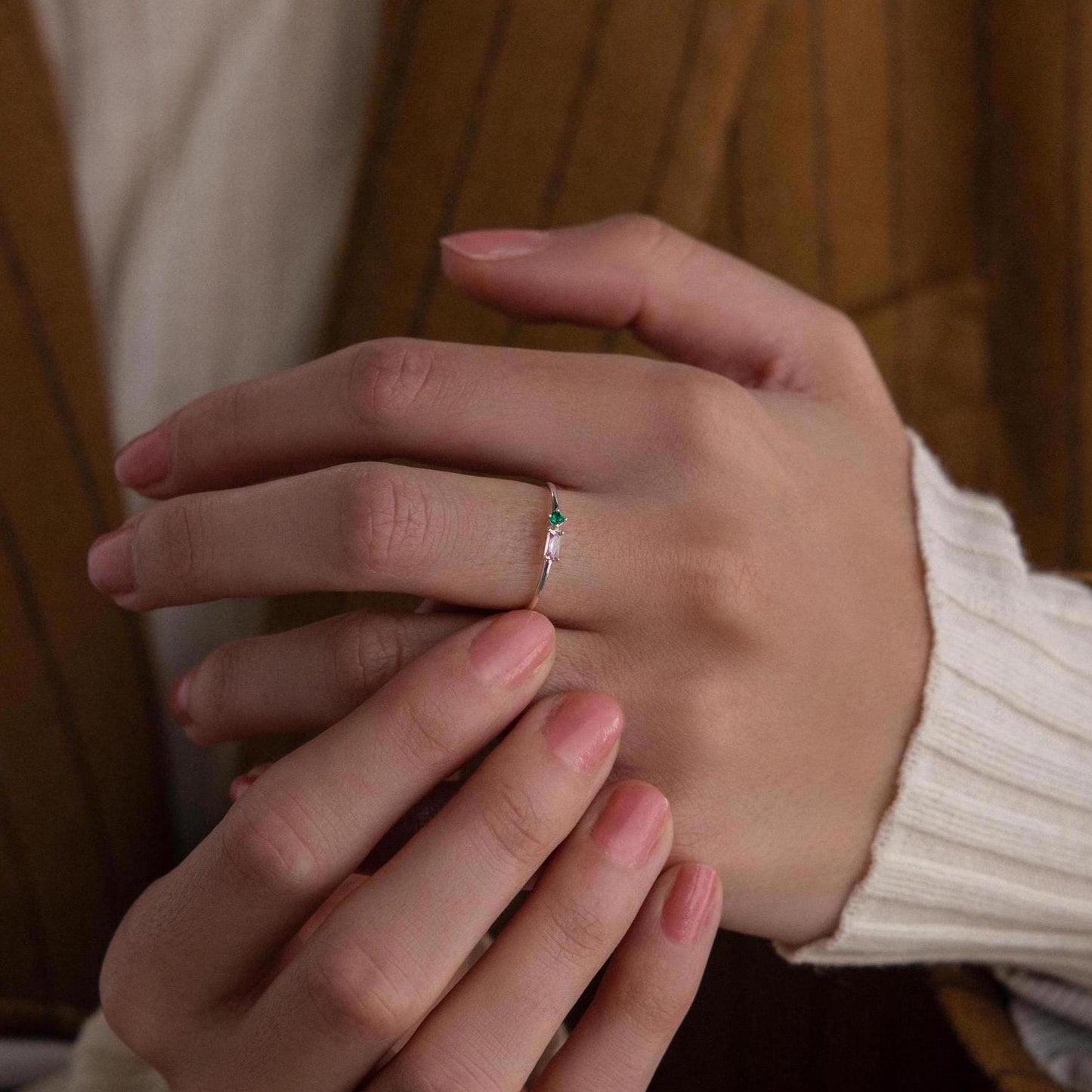 Toi et Moi Baguette Birthstone Ring