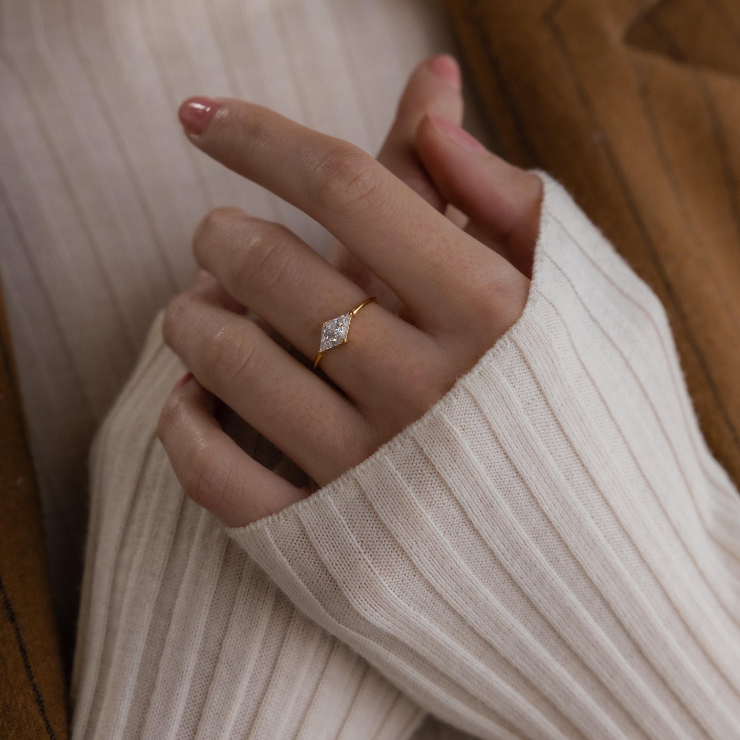 Toi et Moi Triangle Birthstone Ring