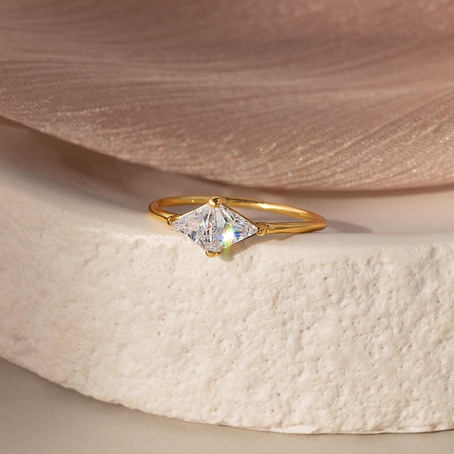 Toi et Moi Triangle Birthstone Ring