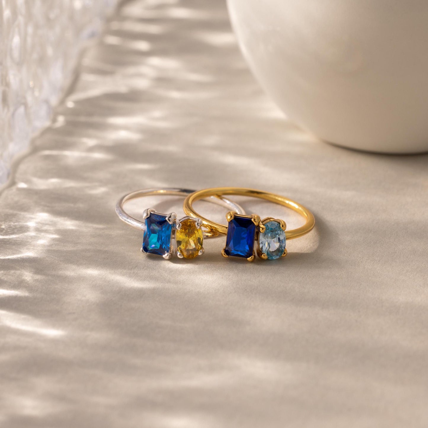 Toi et Moi Oval Birthstone Ring