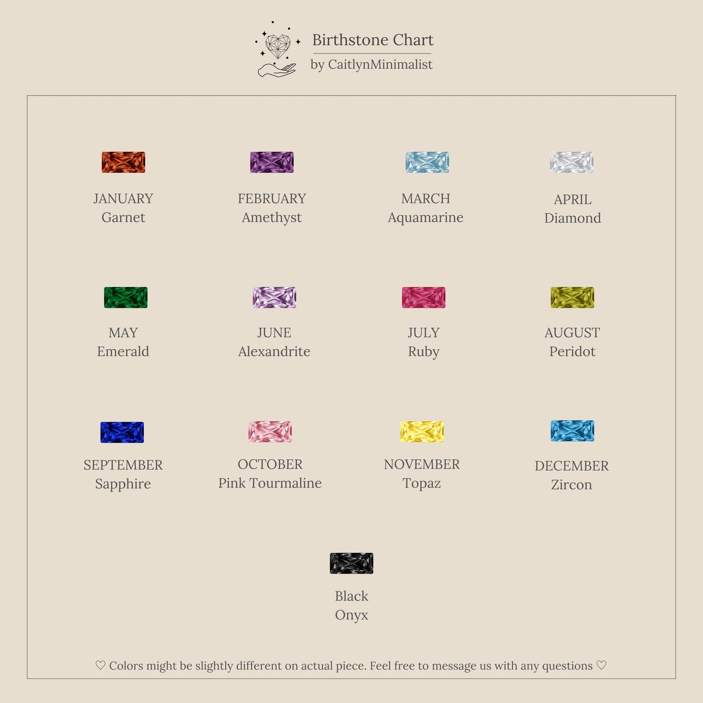 Duo Baguette Birthstone Studs