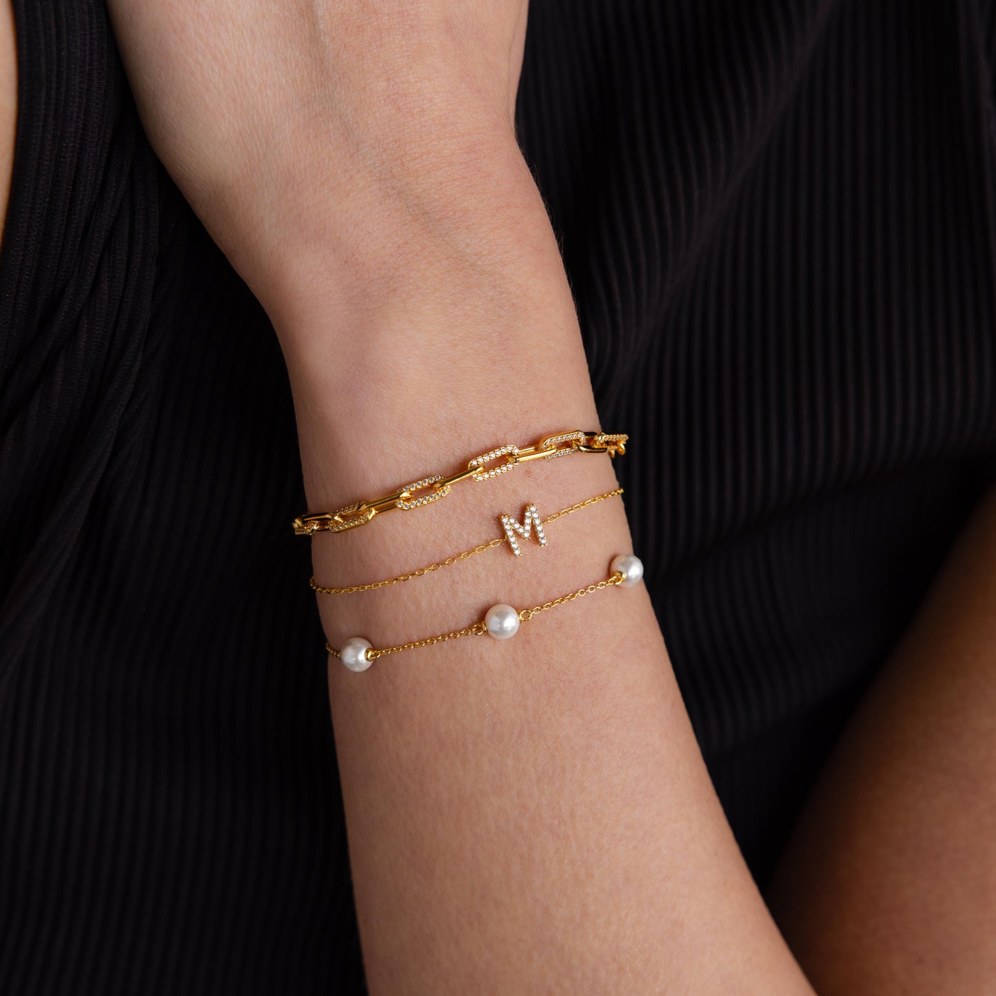 Pave Paperclip Chain Bracelet