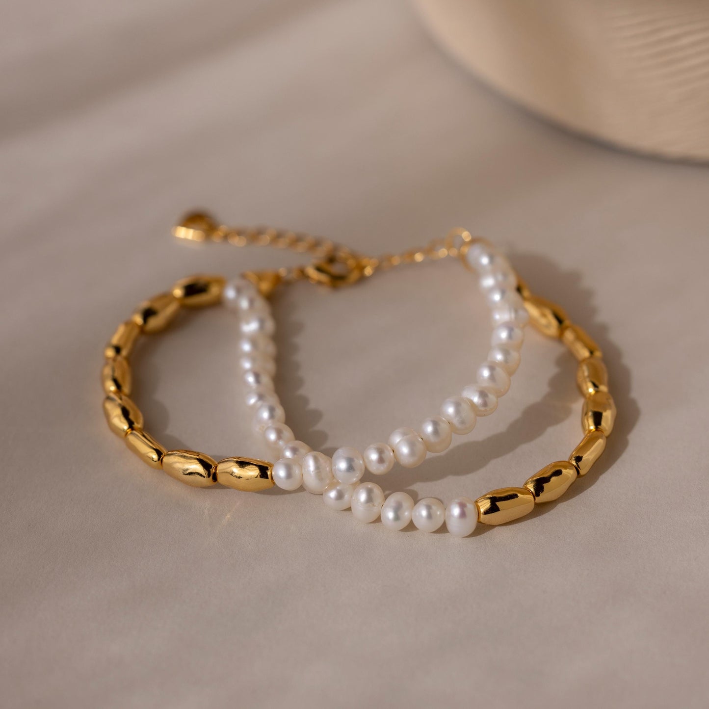 Duo Beaded Pearl Bracelet