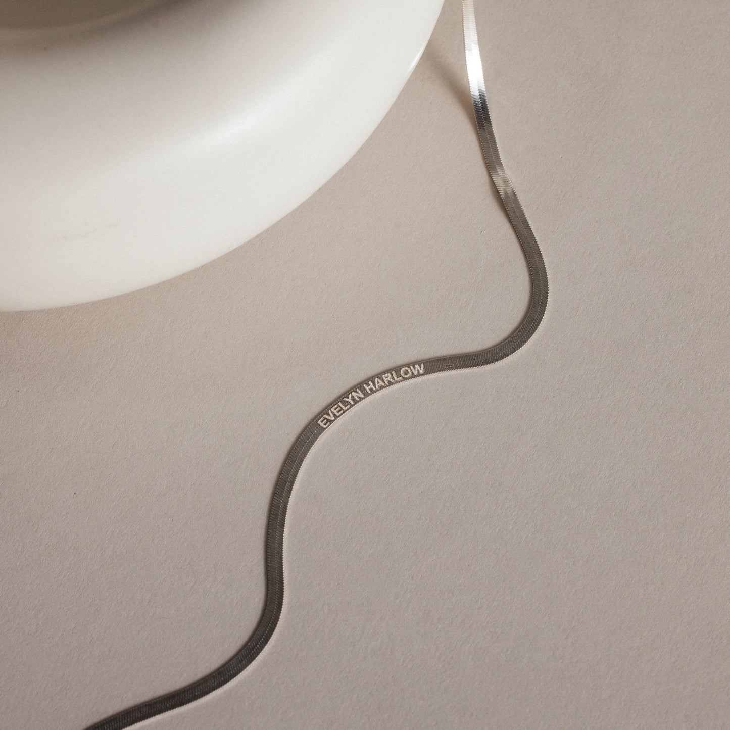 Engraved Herringbone Name Necklace