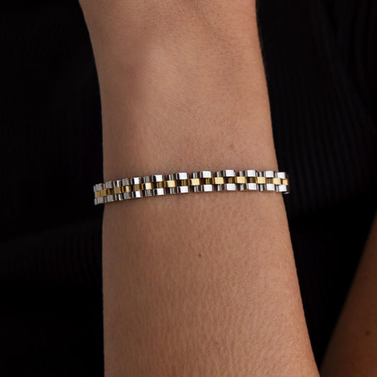 Pulsera de eslabones metálicos mixtos