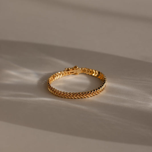 Pulsera de tenis con cadena de eslabones en V