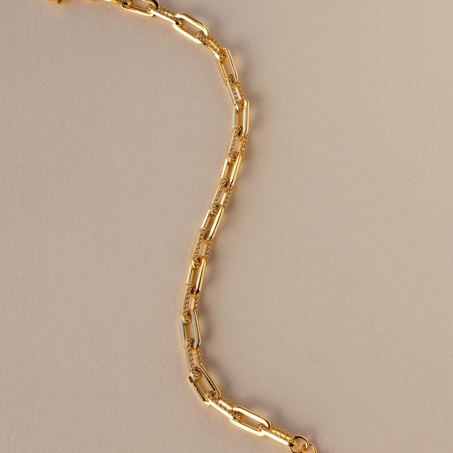 Pave Paperclip Chain Bracelet