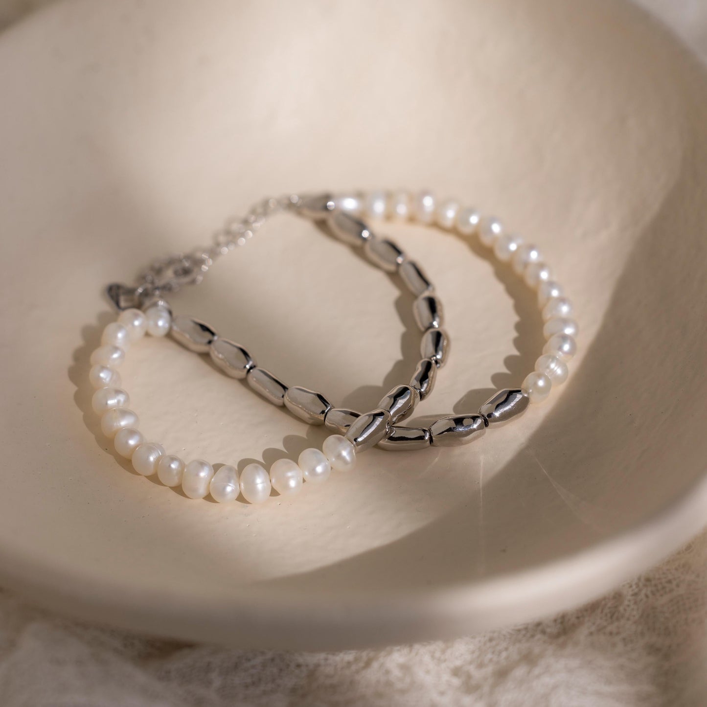 Duo Beaded Pearl Bracelet