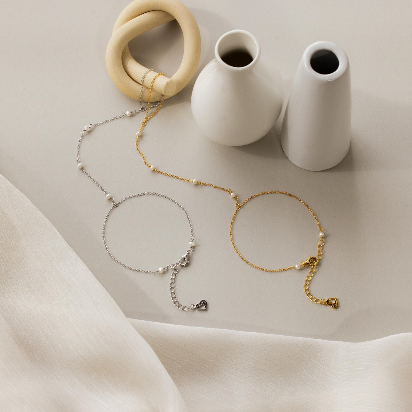 Pearl Hand Chain Bracelet