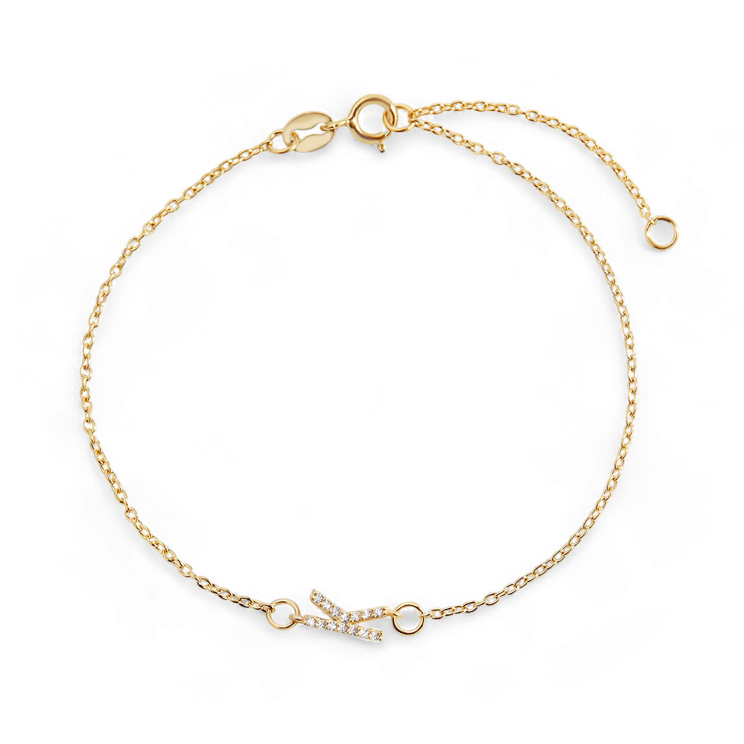 The Skinny Diamond Initial Bracelet