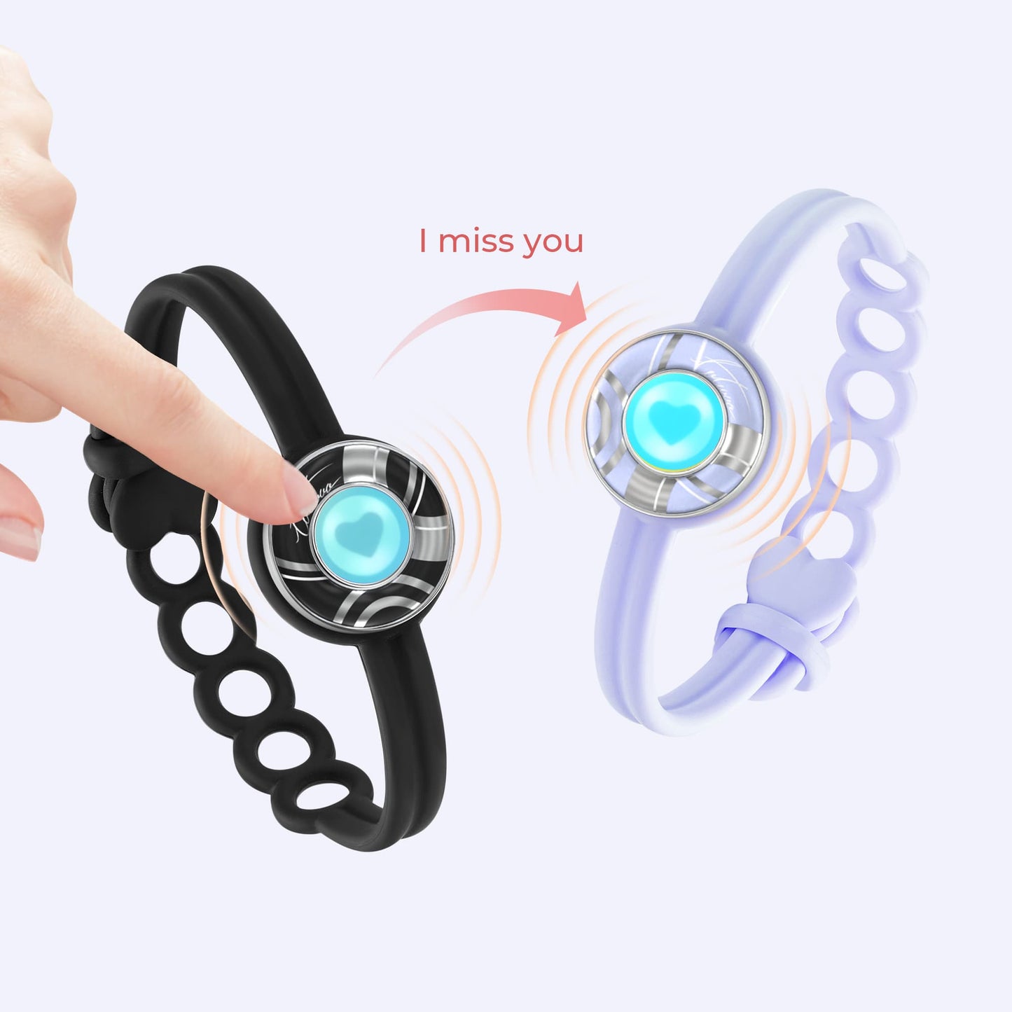 Candy Wave Touch Bracelets (Black+Purple) - Touch Bling