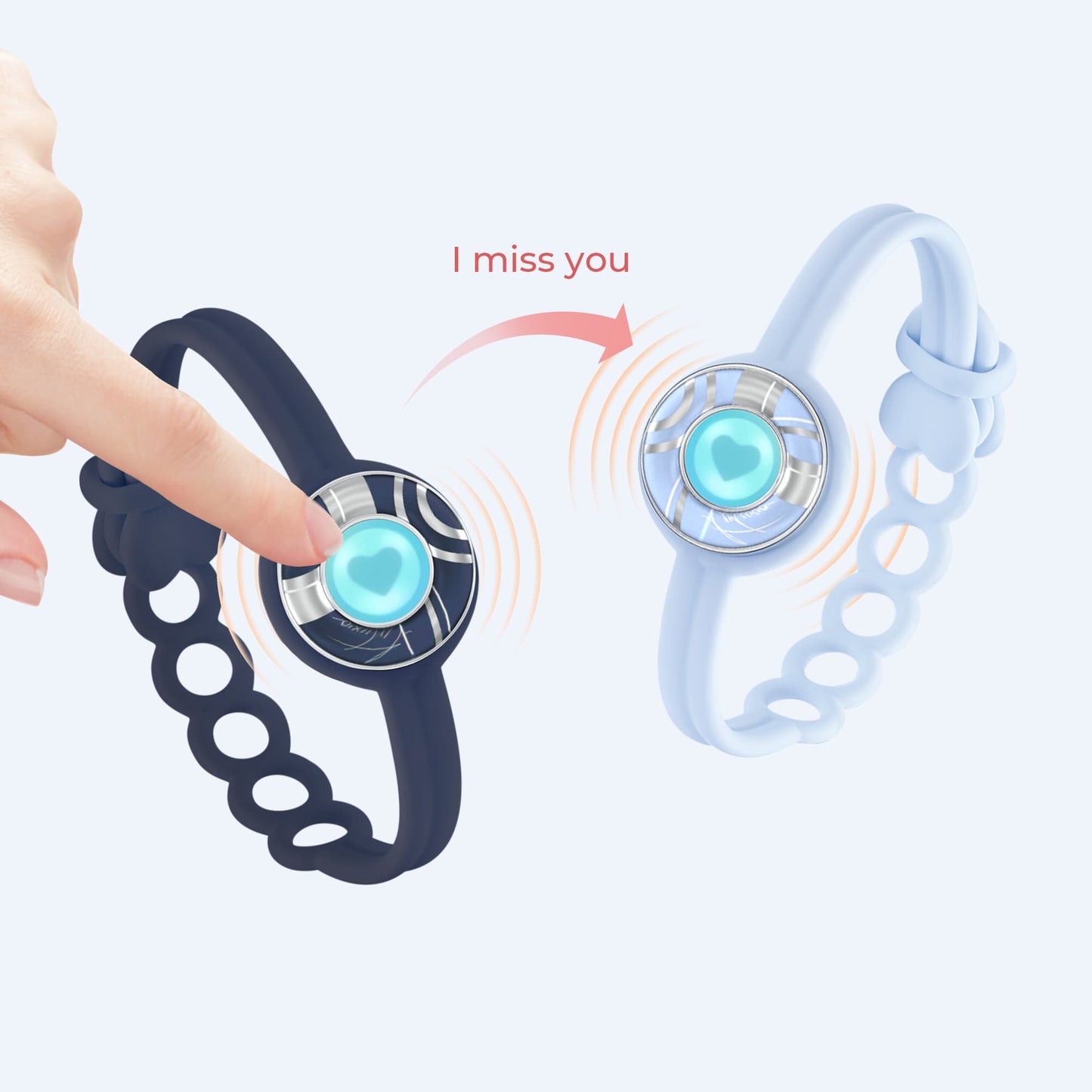 Candy Wave Touch Bracelets(Deep Blue+Light Blue) - Touch Bling
