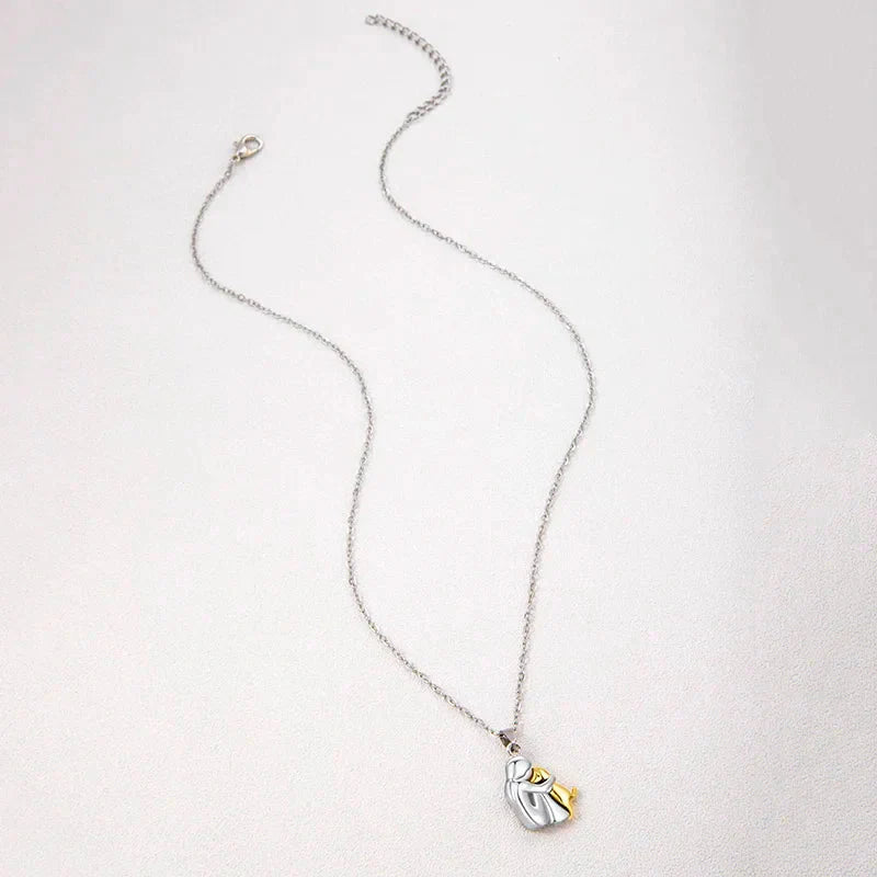 Little Girl & Dog Hugging Necklace