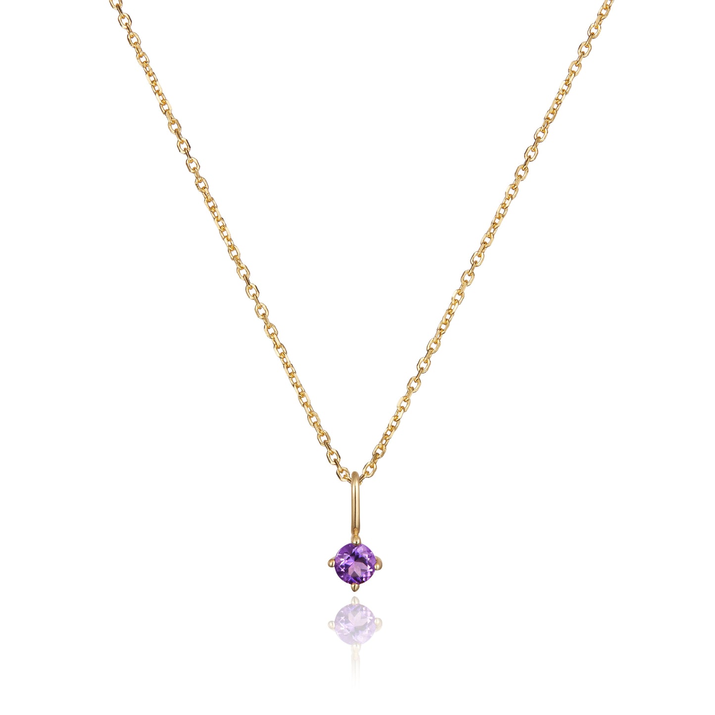 Collar con colgante de piedra de nacimiento pequeña de oro
