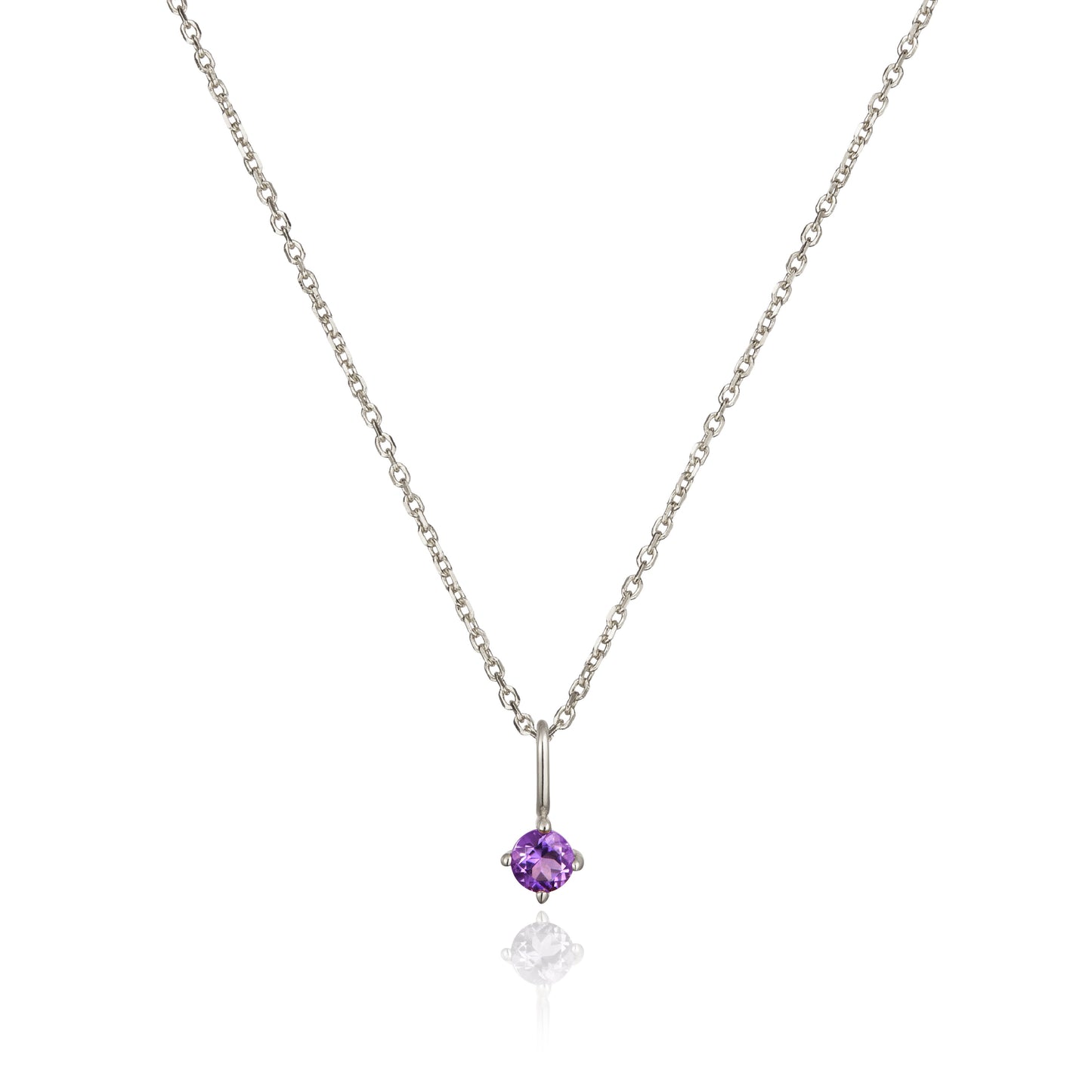 Silver Small Birthstone Pendant Necklace