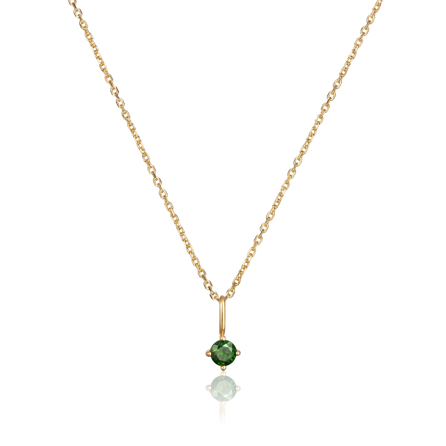Collar con colgante de piedra de nacimiento pequeña de oro
