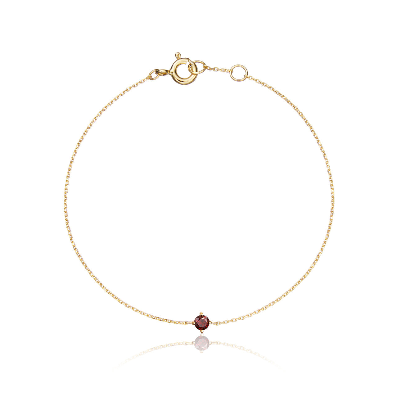 Gold Small Birthstone Pendant Bracelet