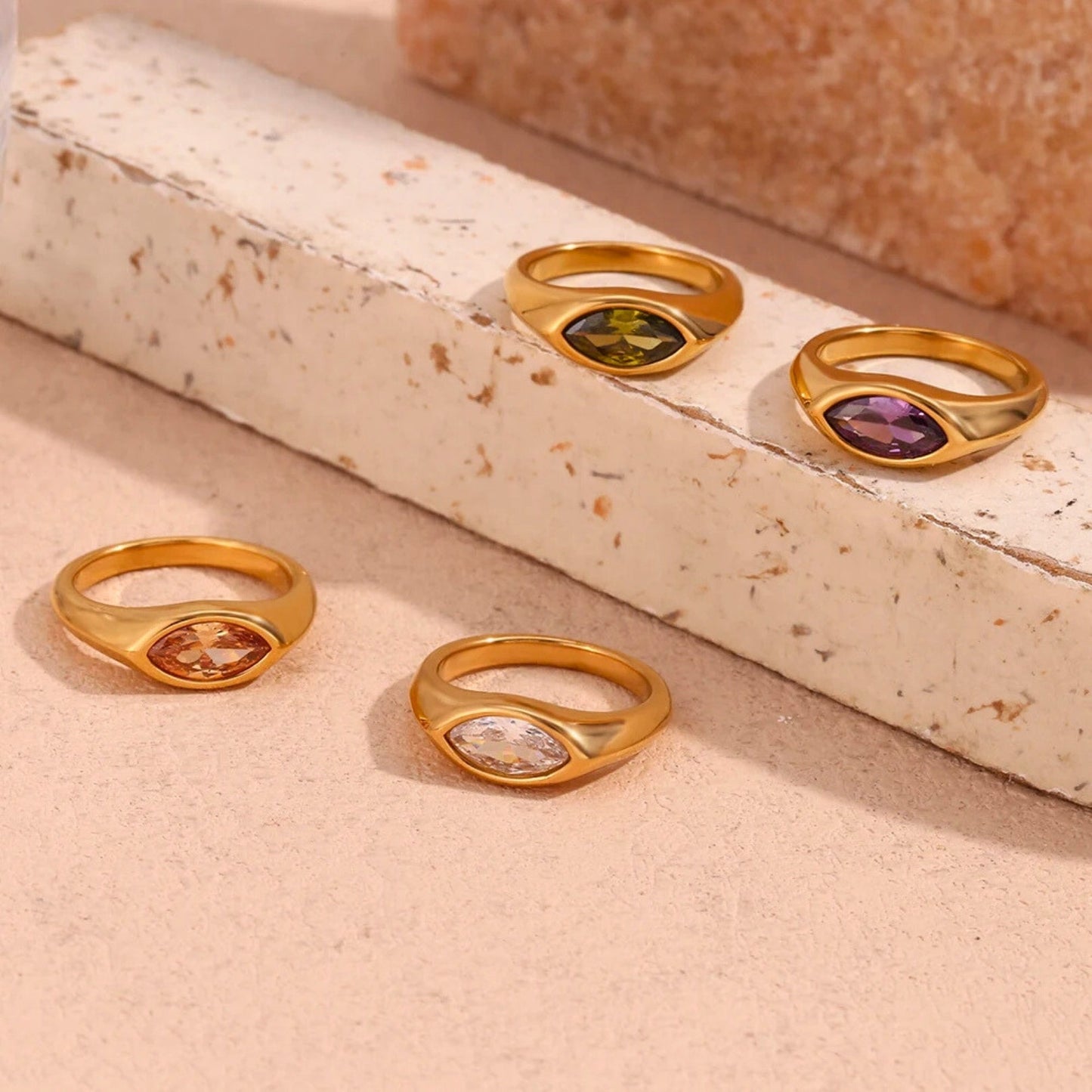 Marquise Gemstone Signet Ring